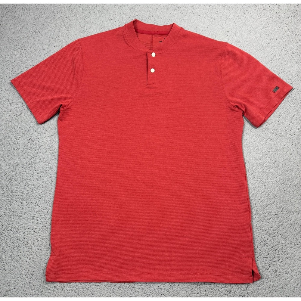 Nike‎ Aeroreact TW Polo Shirt Mens Medium Tiger Woods Red Short Sleeve Golf Top